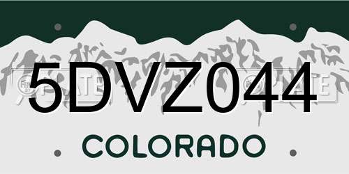 5DVZ044 Colorado License Plate