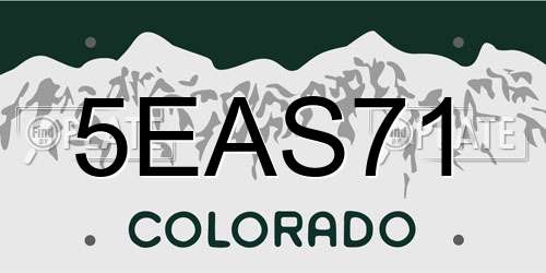 5EAS71 Colorado License Plate