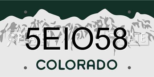 5EIO58 Colorado License Plate