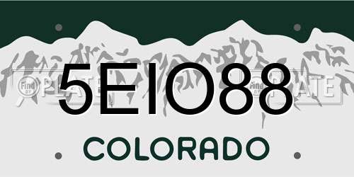 5EIO88 Colorado License Plate