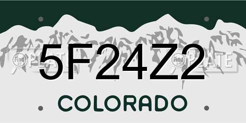5F24Z2 Colorado License Plate