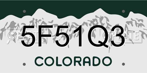 5F51Q3 Colorado License Plate