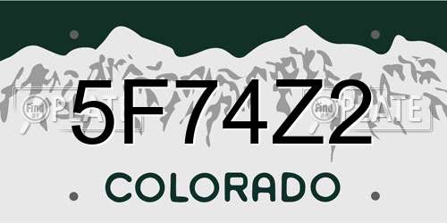 5F74Z2 Colorado License Plate