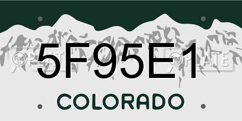 5F95E1 Colorado License Plate
