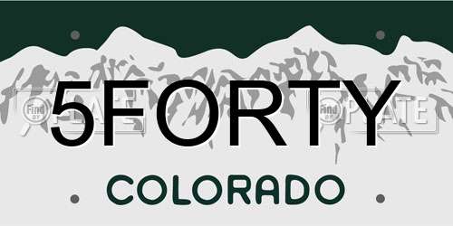 5FORTY Colorado License Plate