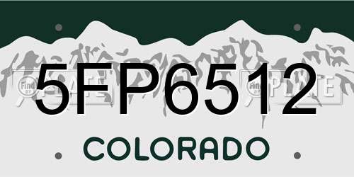 5FP6512 Colorado License Plate