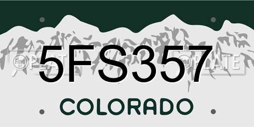 5FS357 Colorado License Plate