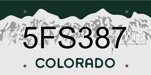 5FS387 Colorado License Plate