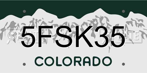 5FSK35 Colorado License Plate