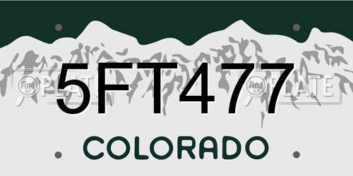 5FT477 Colorado License Plate