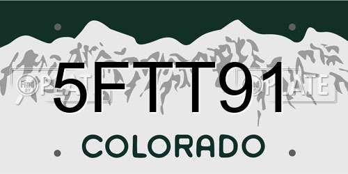 5FTT91 Colorado License Plate