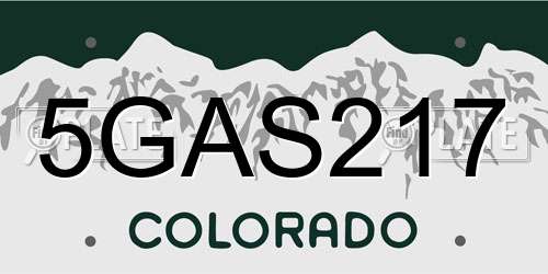 5GAS217 Colorado License Plate
