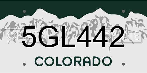 5GL442 Colorado License Plate