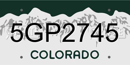 5GP2745 Colorado License Plate