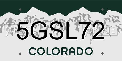 5GSL72 Colorado License Plate