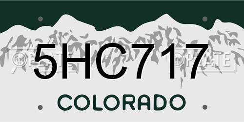 5HC717 Colorado License Plate