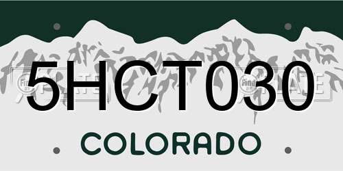 5HCT030 Colorado License Plate