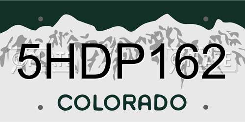 5HDP162 Colorado License Plate