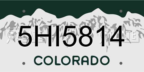 5HI5814 Colorado License Plate