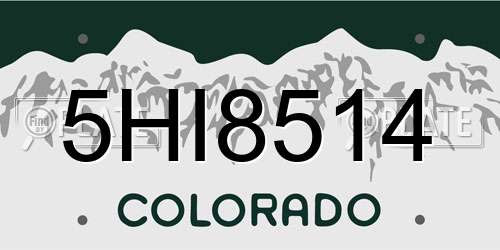 5HI8514 Colorado License Plate