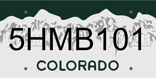 5HMB101 Colorado License Plate