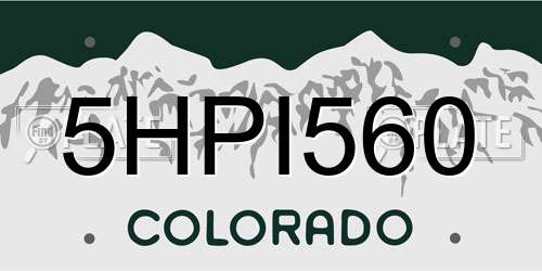 5HPI560 Colorado License Plate