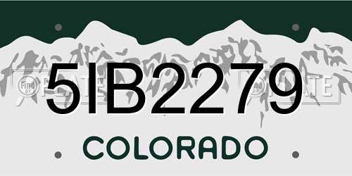 5IB2279 Colorado License Plate