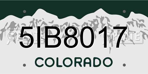 5IB8017 Colorado License Plate