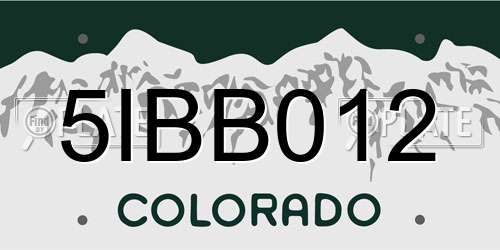 5IBB012 Colorado License Plate