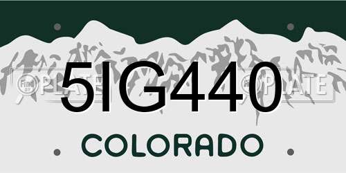 5IG440 Colorado License Plate
