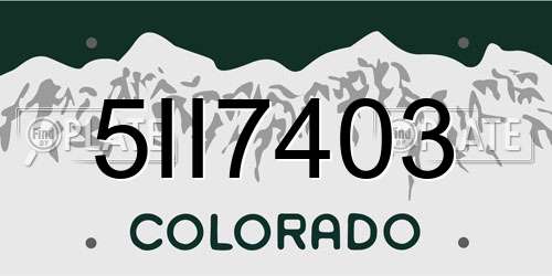 5II7403 Colorado License Plate