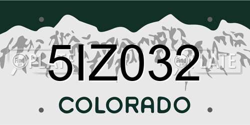 5IZ032 Colorado License Plate