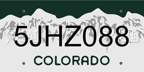 5JHZ088 Colorado License Plate
