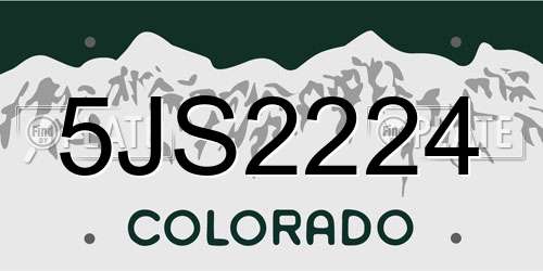 5JS2224 Colorado License Plate