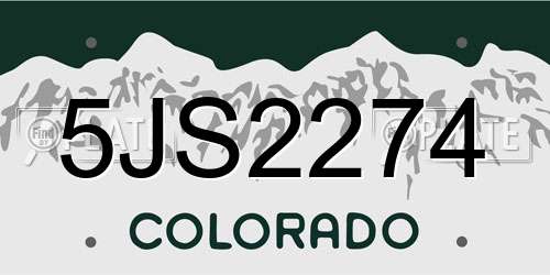 5JS2274 Colorado License Plate