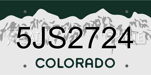 5JS2724 Colorado License Plate