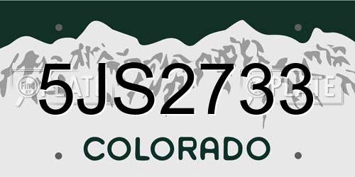 5JS2733 Colorado License Plate