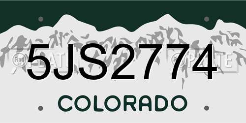 5JS2774 Colorado License Plate