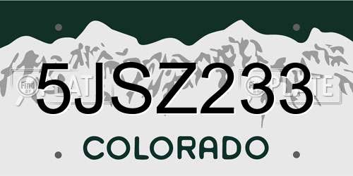 5JSZ233 Colorado License Plate