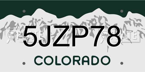 5JZP78 Colorado License Plate