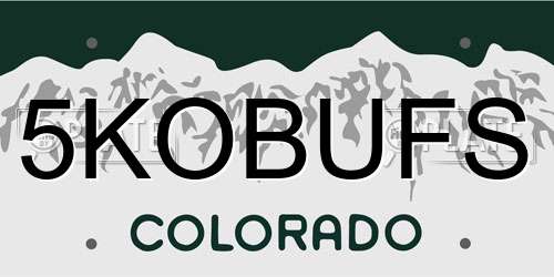 5KOBUFS Colorado License Plate