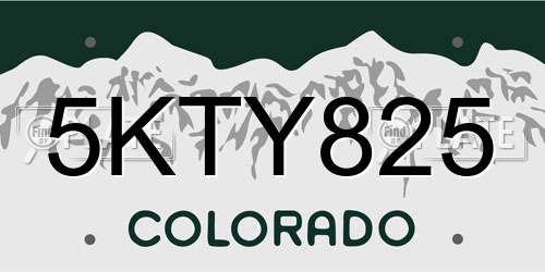 5KTY825 Colorado License Plate