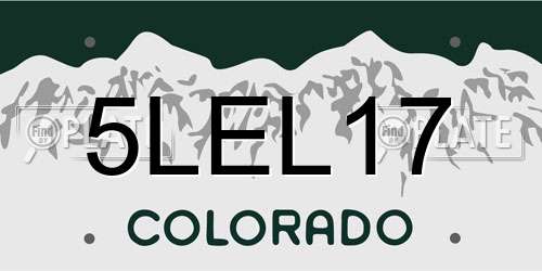 5LEL17 Colorado License Plate