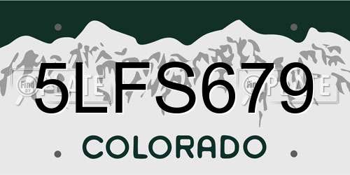 5LFS679 Colorado License Plate