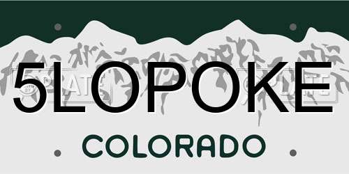 5LOPOKE Colorado License Plate