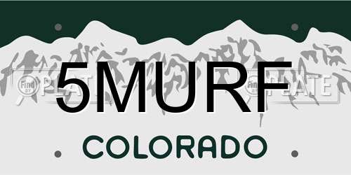 5MURF Colorado License Plate