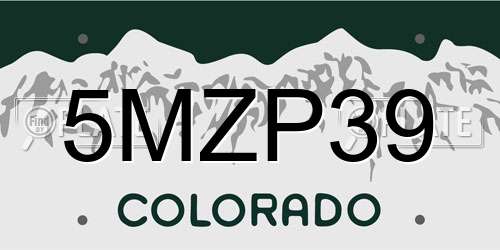 5MZP39 Colorado License Plate