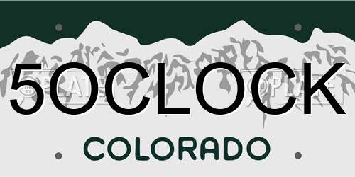 5OCLOCK Colorado License Plate
