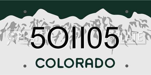 5OII05 Colorado License Plate