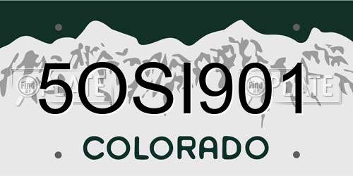 5OSI901 Colorado License Plate
